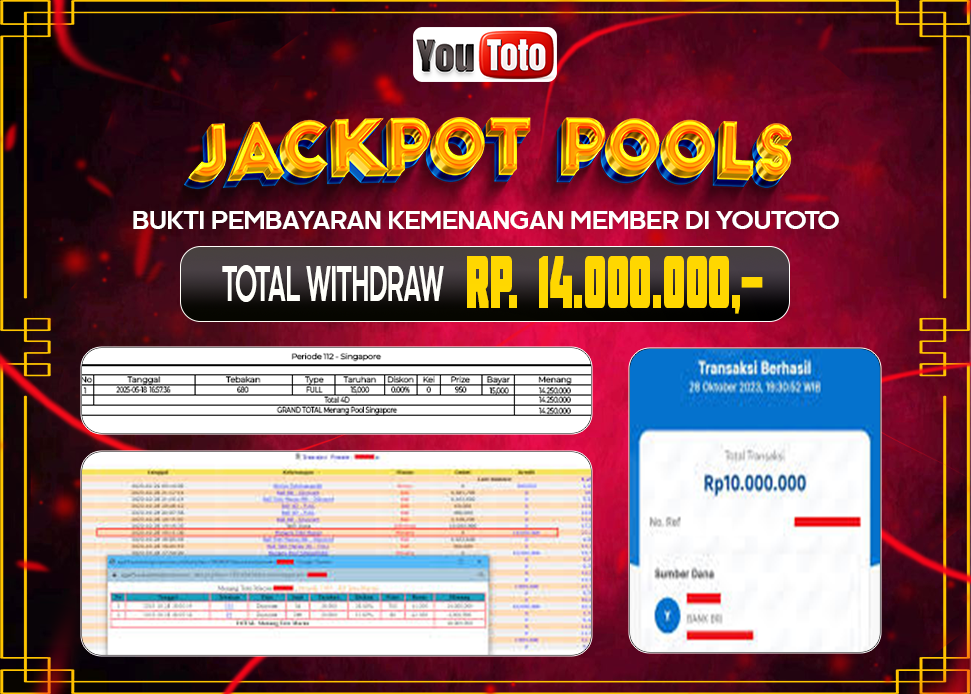 YOUTOTO JACKPOT TOGEL PASARAN SINGAPORE Rp.14.000.000,- LUNAS